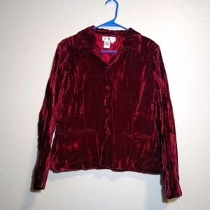 Coldwater Creek Women's PM Red Velvet Blazer